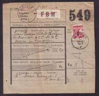 DDFF 769 -- Formule De Colis Militaire - TP Chemin De Fer Coupé En Deux Cachet Postal ST MARD Vers Gare De MODAVE 1 - Documents & Fragments