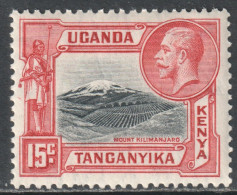 KUT Scott 49 - SG113, 1935 George V 15c MH* - Kenya, Ouganda & Tanganyika