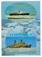 Arctique. North Pole. EP3. Brise Glace Atomic Icebreaker Arktika Et Lenin. Entier Postal 1990 - Polar Ships & Icebreakers