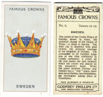 CR 5 - 6b Famous Crown, SWEDEN & NORWAY - Godfrey Phillips -1938 - Phillips / BDV