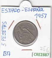 CRE2887 MONEDA ESPAÑA 5 PESETAS 1957 SERIE BA MBC - Non Classés