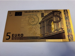 BANKNOTE / GOLDFOIL BILJET/  EUROPA/ EURO 5 / SOUVENIR BILJET / UNC ** Goldfoil 018 ** - Autres & Non Classés