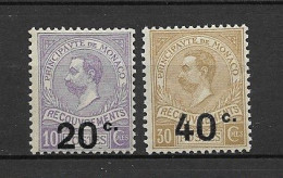 Monaco Taxe Nos 11/12 , Neufs , ** , Sans Charniere , Ttb . . - Portomarken