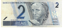 BRAZIL P249a 2 REAIS 2001 Signature 39  FIRST SIGNATURE VF NO P.h - Brésil