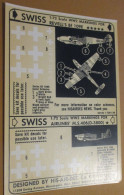 DEC24 : RARE Planche Décals HISAIRDEC Marquages 1/72e ME 109E ET MS 406 SUISSE - Avions