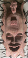 Afrique Cote D'Ivoire Ancien Masque Rituel Baoulé Côte D'Ivoire Bois Rose 2.1 Kg 25.5 Cm X 60 Cm (G1) - Art Africain