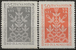 TZBA1-2L - 1948 Trieste Zona B, Sass. Nr. 1/2 Posta Aerea,  Serie Cpl. Di 2 Francobolli Nuovi Con Linguella */ - Luchtpost