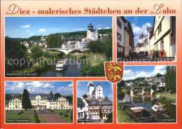 72253634 Diez Lahn Grafenschloss Altstadt Lahnbruecke Boot Alter Markt Schloss O - Diez