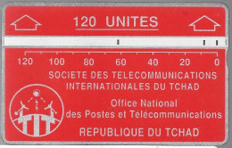 CARTE MAGNETIQUE-TCHAD-120U-ROUGE-V° N° En Bas A Droite Inversé-244C15601-UTILISE-TBE - Chad