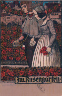 Ferdinand Spiegel Ilustrateur, Im Rosengarten, Litho (3308) Pli D'angle - Spiegel, Ferdinand