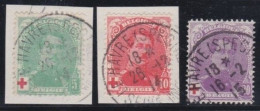 Belgie  .   OBP    .    129/131     .     O       .   Gestempeld     .   /   .   Oblitéré - 1914-1915 Croix-Rouge
