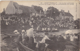 18. SAINT THIBAULT.-SAINT SATUR. CPA.  LES JOUTES LYONNAISES. LE CHOC FUT VIOLENT MAIS LES COMBATTANTS ON RESISTE. - Saint-Satur