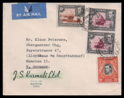 Grossbritannien Gebiete 1954: Luftpostbrief  | Afrika | Nairobi, München - Kenya & Ouganda