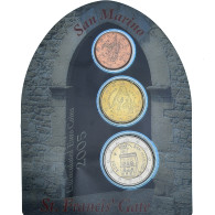 Saint Marin , Set 2cts, 20 Cts, 2 Euro, St. Francis' Gate, Coin Card, 2005 - San Marino