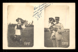 57 - LORQUIN - MILITAIRE (13 SUR LE KEPI) - PORTANT UNE PETITE ALSACIENNE LE 15/06/1919 - VOIR ETAT - Lorquin