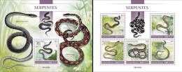 Guinea Bissau 2021, Animals, Snakes, 5val In BF +BF - Slangen