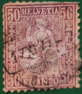 SVIZZERA 1867 HELVETIA SEDUTA  50c - Used Stamps