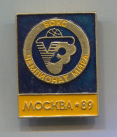 Boxing Box Boxen Pugilato - World Championship Moscow Russia USSR, Vintage Pin Badge Abzeichen, D 45 X 35 Mm - Boxing