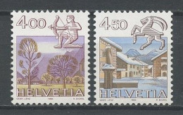 SUISSE 1984 N° 1194/1195 ** Neufs MNH Superbes C 17 € Signes Du Zodiaque Sagittaire Capricorne Paysages Scuols-Schuls - Nuevos