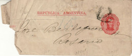 ARGENTINA 1878 WRAPPER SENT TO ROSARIO - Covers & Documents
