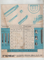 Etablissements Aune Paris Wohlhaupter Outils De Tournage Alésage - Advertising