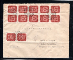 1946 ( 25. JUNE) 50000,- 32  Stamps,multiple Frank. Clear  " Budapest " Cover To Praha , CSR , .commercial,Rare !#1510 - Briefe U. Dokumente