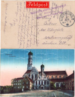 Bayern 1916, FP-Farb-AK Reserve-Lazarett Augsburg Schule Vor Dem Roten Tor - Feldpost (postage Free)