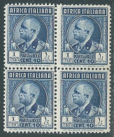 1939 AFRICA ITALIANA MARCA DA BOLLO 10 CENT QUARTINA MNH ** - CZ39-3 - Africa Orientale Italiana