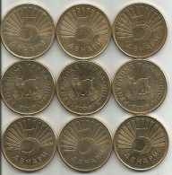 Macedonia 5 Denara  2008. High Grade X 9 Pcs - Macedonia Del Norte