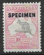 Australia Mlh * Specimen CA Watermark Low Hinge Trace Only 1932 (stamp 850 Euros) - Ongebruikt