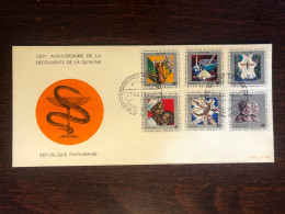 RWANDA  FDC COVER 1970 YEAR MALARIA HEALTH MEDICINE STAMPS - 1970-1979