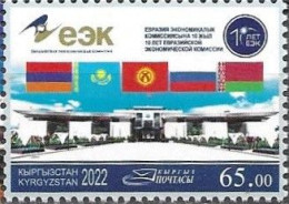 KYRGYZSTAN, 2022, MNH, UN, EURASIAN ECONOMIC COMMISSION, FLAGS, 1v - Altri & Non Classificati