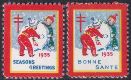 Canada 1935  Christmas Seal Set MNH** - Vignettes Locales Et Privées