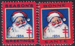 Canada 1934  Christmas Seal Set MNH** - Vignettes Locales Et Privées