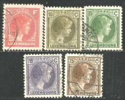 584 Luxembourg 1926 Grande Duchesse Charlotte 1 1/2c - 75c (LUX-117) - 1926-39 Charlotte Right-hand Side