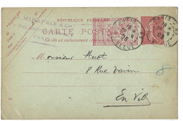 Entier Postal Semeuse Cachet 1905 + Impression " Rupture Du Concordat 1905 " Stationary - Other & Unclassified