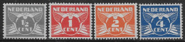 Olanda Paesi Bassi Nederland 1926 Numeral Stamps 4val Mi N.171-172,174,177 MH * - Unused Stamps