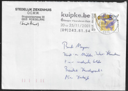 Belgium. Stamps Sc. 1851 On Commercial Letter, Sent From Roeselare On 28.08.2001 For Kortrijk - Lettres & Documents