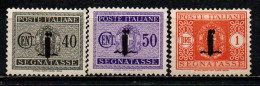 ITALIA RSI - 1944 - SEGNATASSE - VALORI DA 40-50 CENT. E 1 LIRA - MH - Portomarken