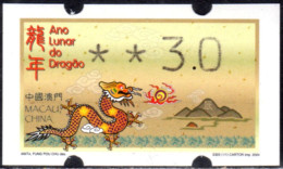 2024 China Macau ATM Stamps Drachen Dragon / MNH / Klussendorf Automatenmarken Kiosk Distributeurs Etiquetas Automatici - Automaten