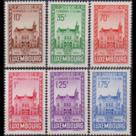 LUXEMBOURG 1936 - #200-5 City Palace Set Of 6 LH Back Toned - 1926-39 Charlotte Right-hand Side