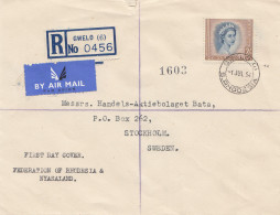 Rhodesia: 1954: Registered Gwelo To Stockholm - FDC - Zimbabwe (1980-...)