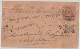 India. Indian States Gwalior.1902  Edward Post Card Brown & Buff 121x74 Mm Gwalior Over Print On Edward Post Card (G44) - Gwalior