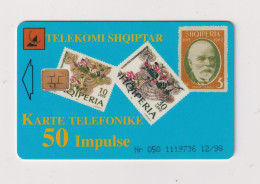 ALBANIA -   Postage Stamps And Vintage Telephone Chip Phonecard - Albania