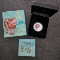 COFFRET 50 CENTS ARGENT BE 2019 P ANNEE DU COCHON TUVALU / 1/2 OZ SILVER 9999 - Tuvalu