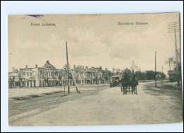 XX15186/ Brest-Litowsk Zerstörte Straße Weißrussland AK Ca.1915 - Belarus