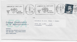 3855  Carta  Girona , Gerona 1985 ,matasello Rodillo Publicitario,Mercat  De L 'avio Usat, Mercado Avion Usado, - Covers & Documents