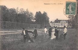 VIGNEUX-sur-Seine (Essonne) - La Pêche à La Ligne - Voyagé 191? (2 Scans) - Vigneux Sur Seine