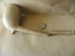 Antique Rare Tres Grand Pipe 19eme Ou Avant - Pijpen In Klei En Porselein