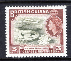 British Guiana 1954-63 QEII Pictorials - 3c Water Lilies MNH (SG 333) - Guayana Británica (...-1966)